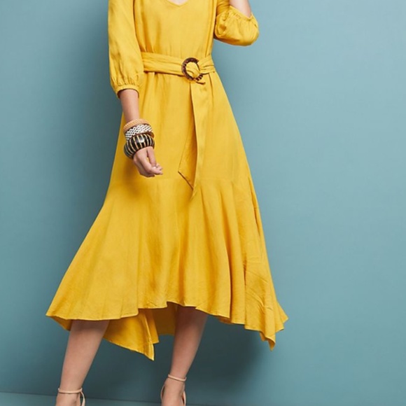 Anthropologie Dresses & Skirts - Anthropologie Gold Artemis Midi Dress